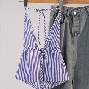 SHEIN Blue and White Striped Camisole